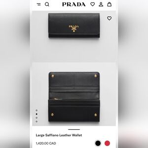 Prada Large Saffiano Wallet In Dark Purple